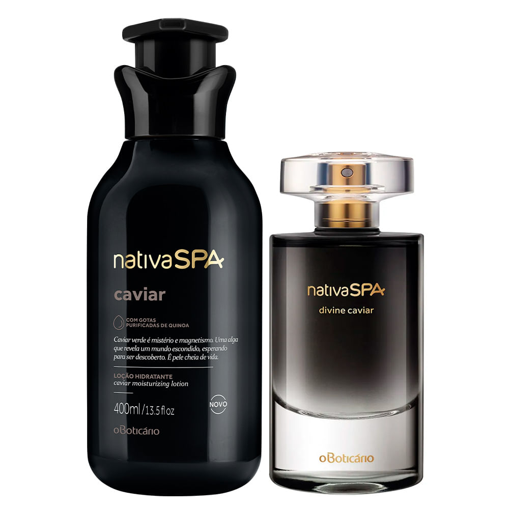 Combo Nativa SPA Caviar: Divine Caviar Desodorante Colônia + Loção Desodorante Corporal 400ml