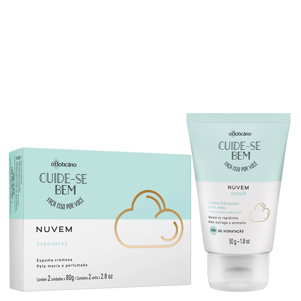 Combo Cuide-se Bem Nuvem: Creme Mãos Desodorante + 2 Sabonetes em Barra