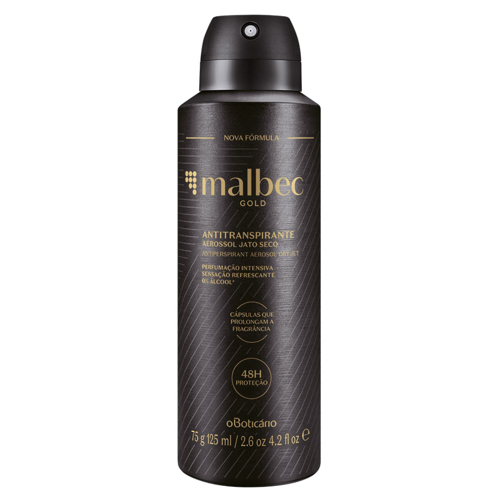 Desodorante Antitranspirante Aerosol Malbec Gold, 75g/125ml