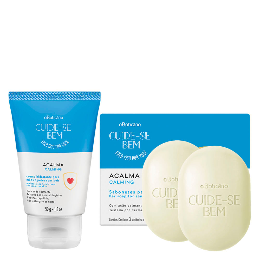 Combo Cuide-se Bem Acalma: Creme Desodorante Mãos + Sabonete Barra