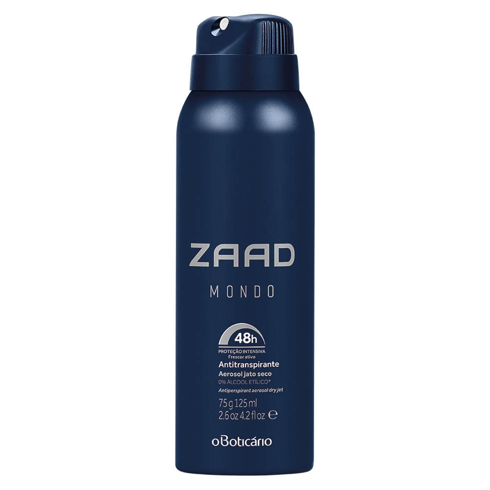 Desodorante Antitranspirante Aerosol Zaad Mondo, 75g/125ml