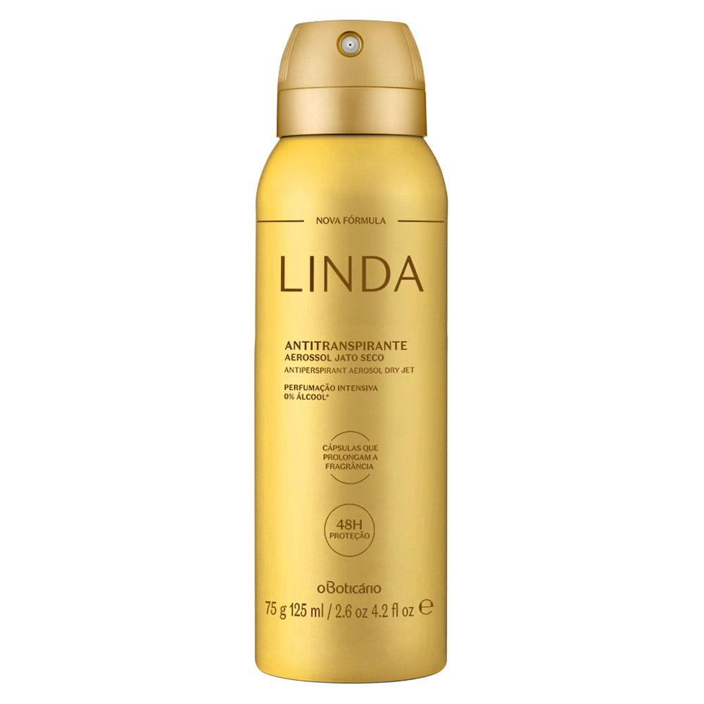 Desodorante Antitranspirante Aerosol Linda, 75g/125ml
