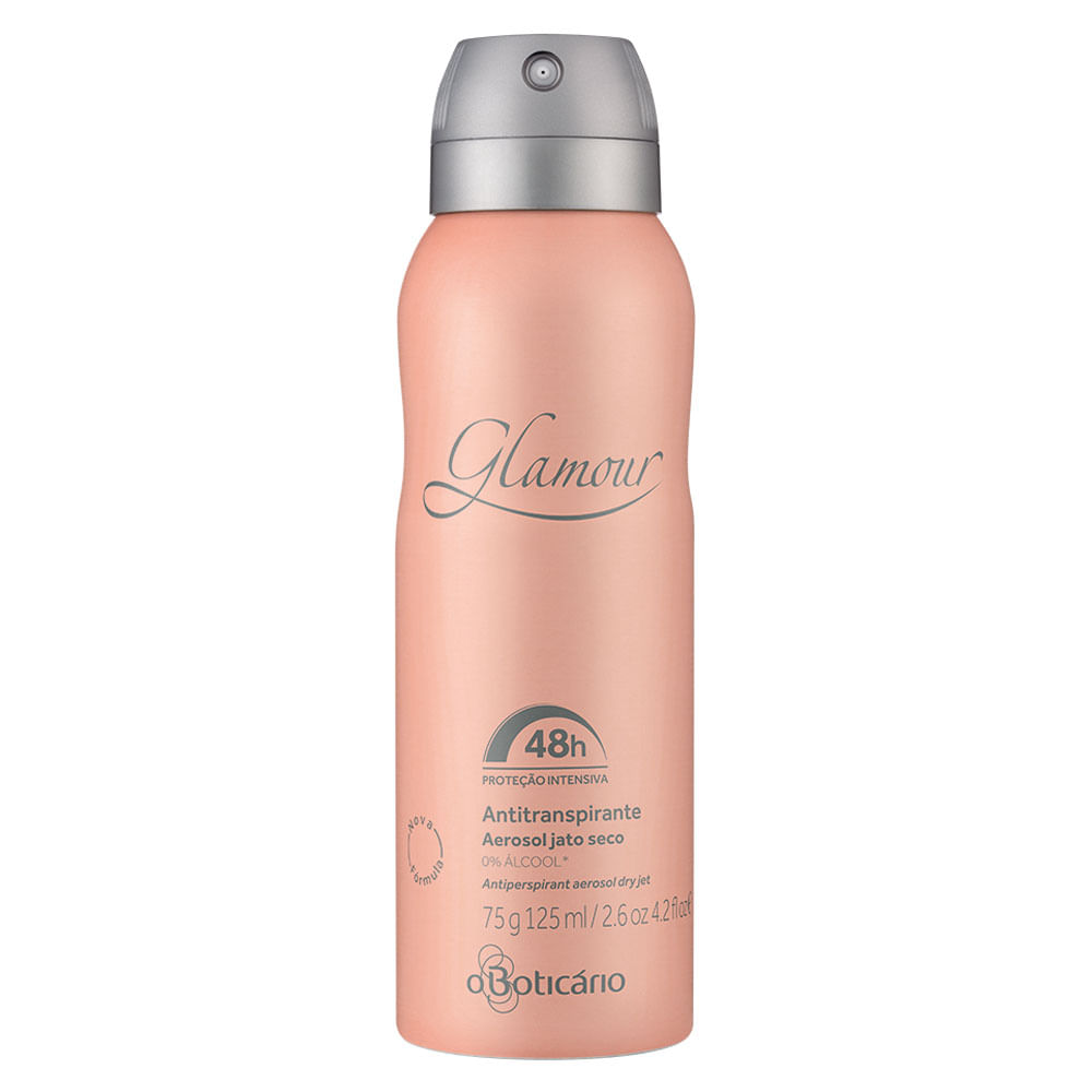 Desodorante Antitranspirante Aerosol Glamour, 75g/125ml