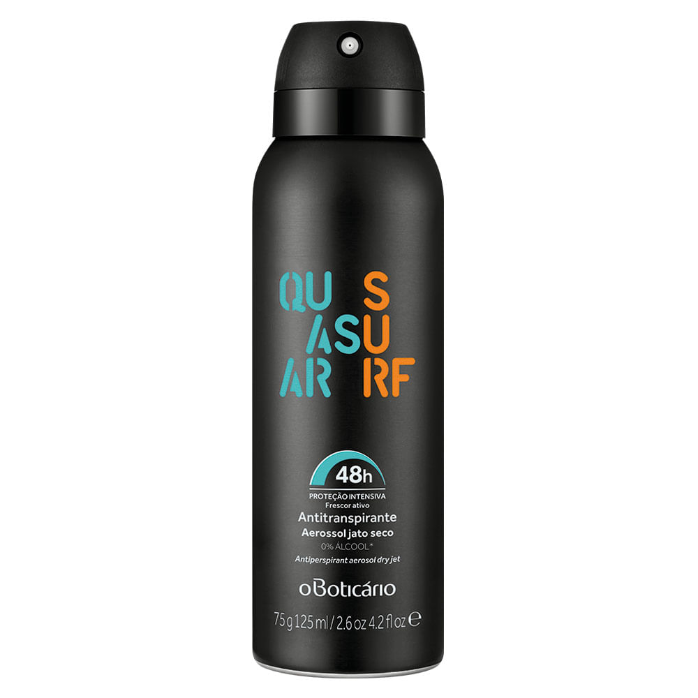 Desodorante Antitranspirante Aerosol Quasar Surf, 75g/125ml