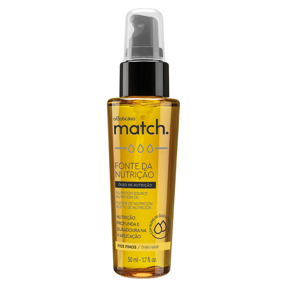 Óleo Capilar Match Fonte da Nutrição Fios Finos, 50ml
