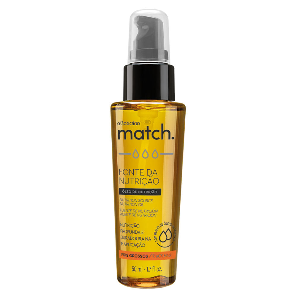 Óleo Capilar Match Fonte da Nutrição Fios Grossos, 50ml