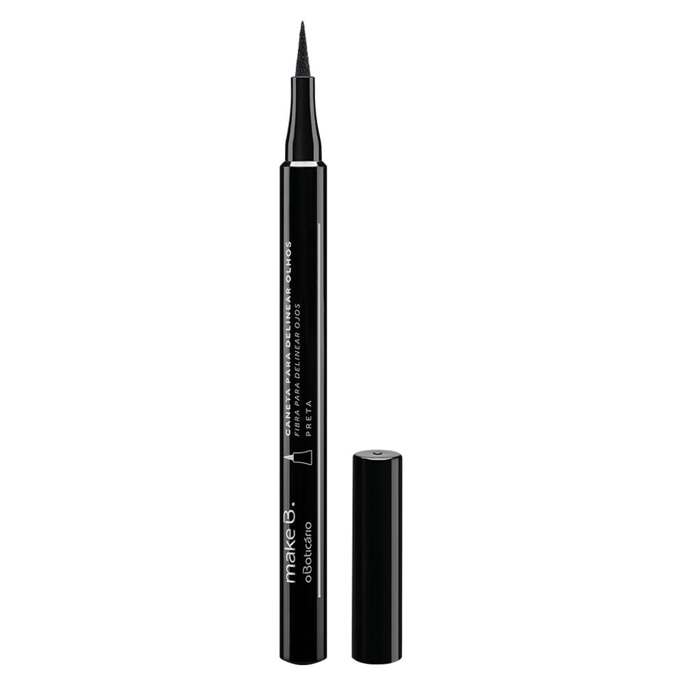 Caneta Delineadora para Olhos Ponta Fina Preta Make B. 1,2ml