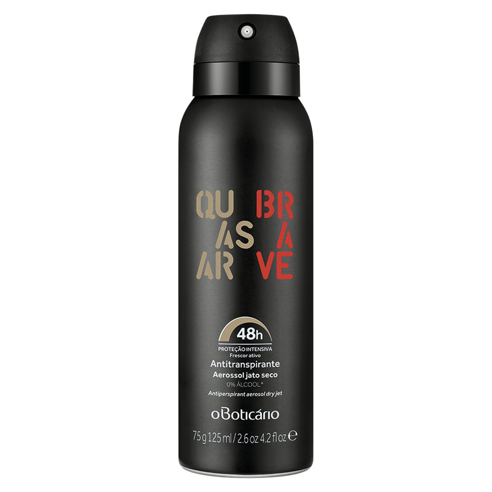 Desodorante Antitranspirante Aerosol Quasar Brave, 75g/125ml