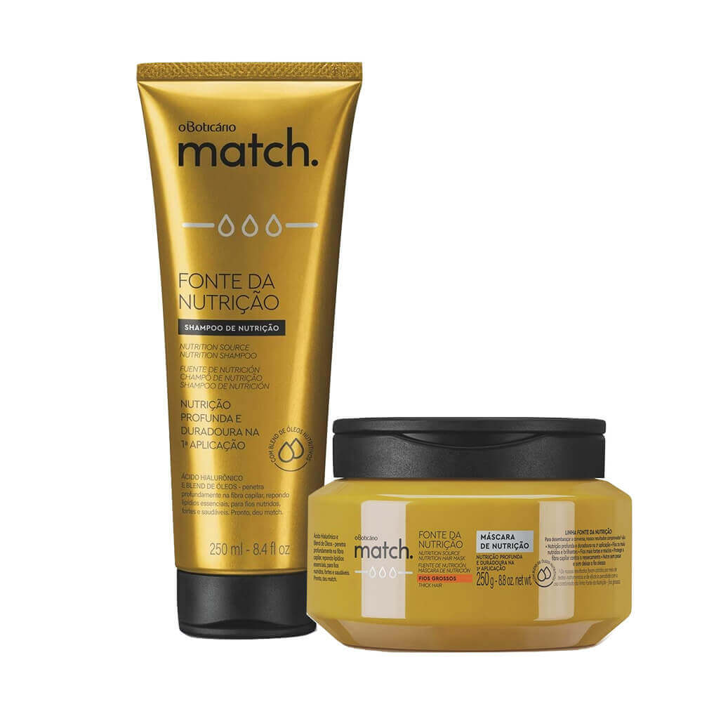 Combo Match Fonte Da Nutrição Fios Grossos: Shampoo + Máscara Capilar