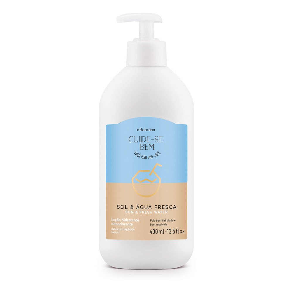 Loção Desodorante Hidratante Corporal Cuide-Se Bem Sol e Água Fresca, 400ml