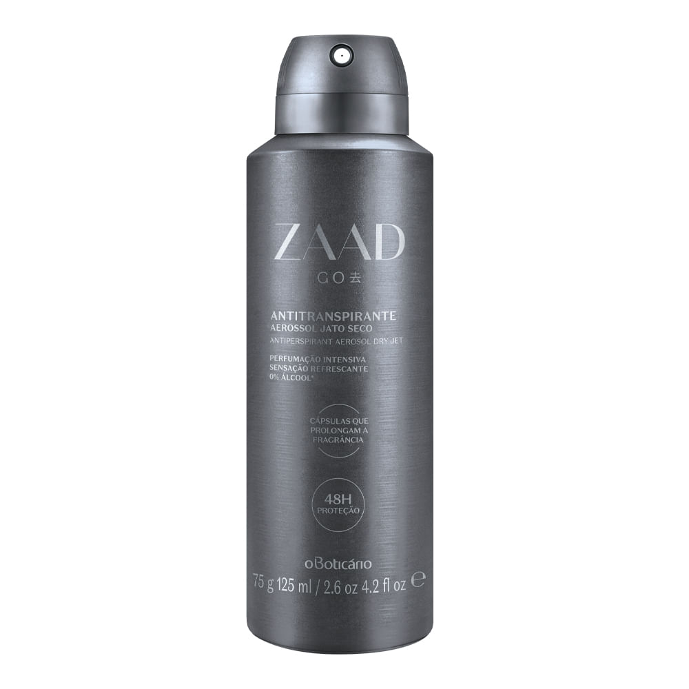 Desodorante Antitranspirante Aerosol Zaad Go, 75g