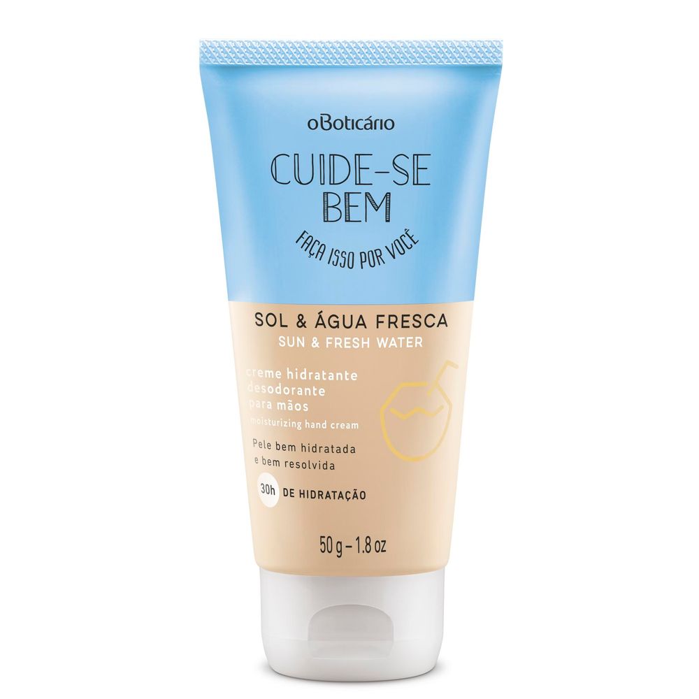 Creme Desodorante para Mãos Cuide-Se Bem Sol e Água Fresca, 50g