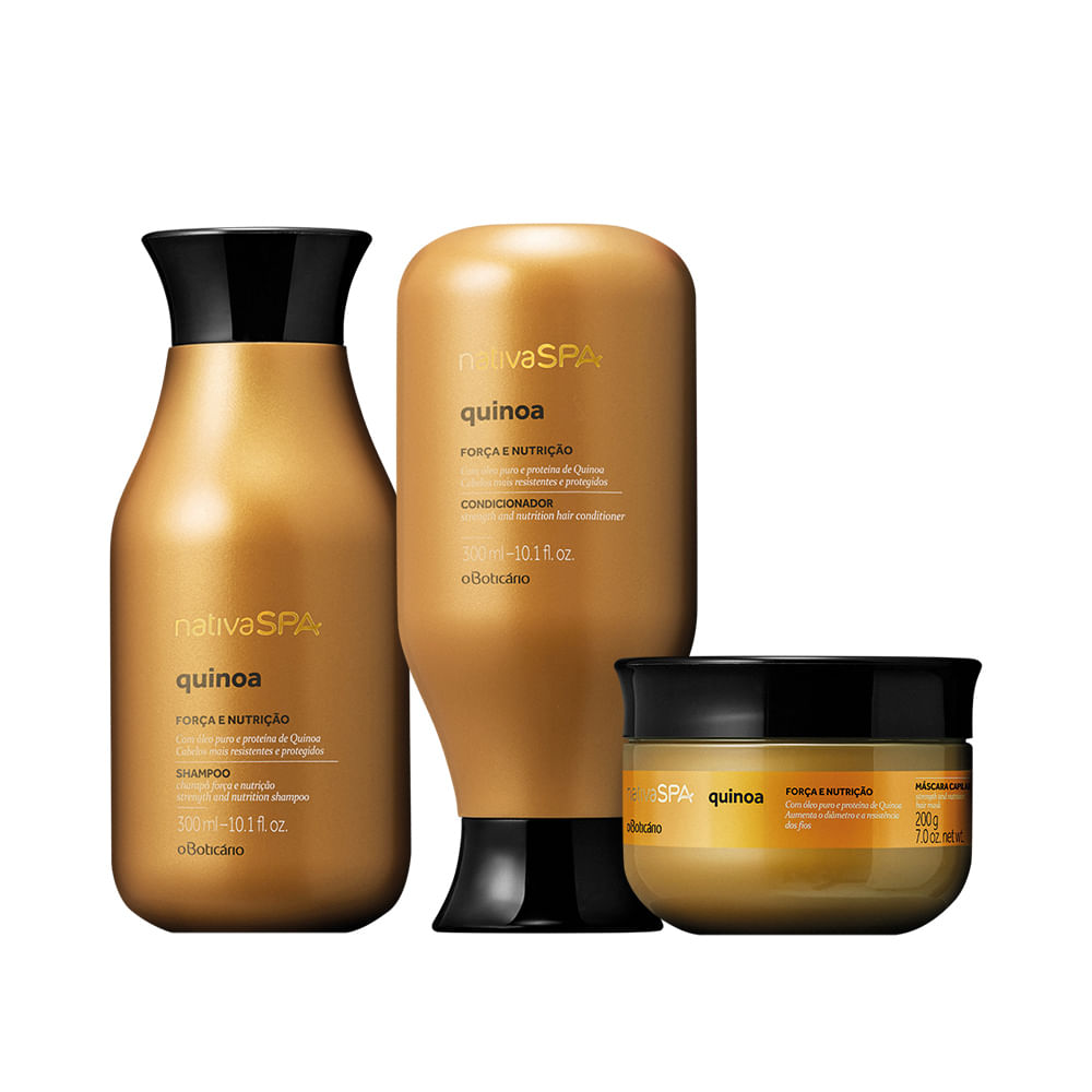 Combo Nativa Spa Quinoa: Shampoo + Condicionador + Máscara Capilar