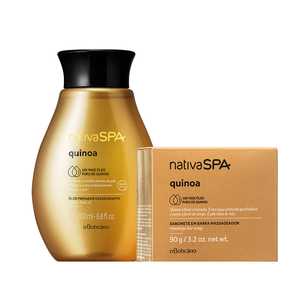 Combo Nativa Spa Quinoa: Sabonete Em Barra + Óleo Hidratante Corporal