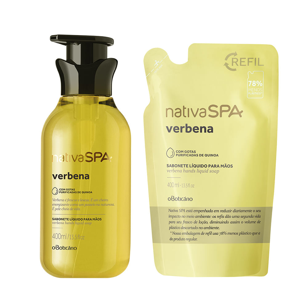 Combo Nativa Spa Verbena: Sabonete Líquido Para Mãos + Refil Sabonete Líquido Para Mãos