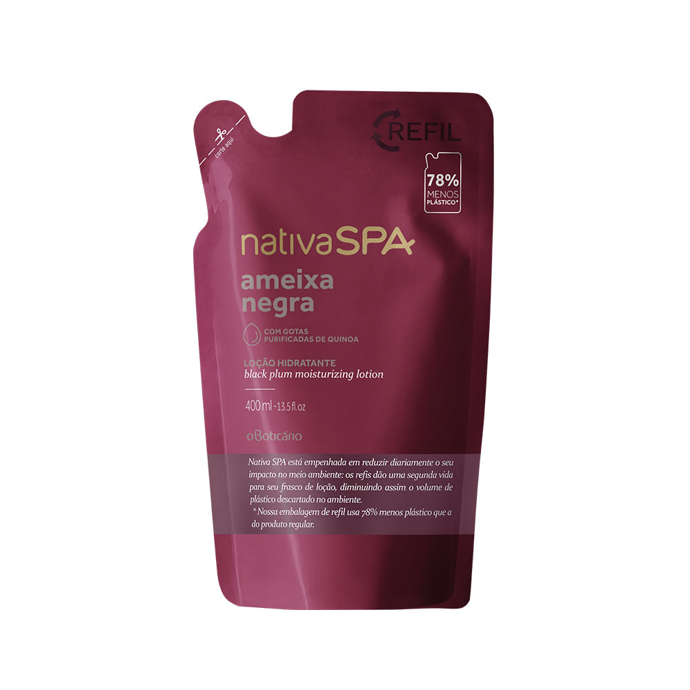 Refil Loção Desodorante Hidratante Corporal Nativa SPA Ameixa Negra, 400 ml
