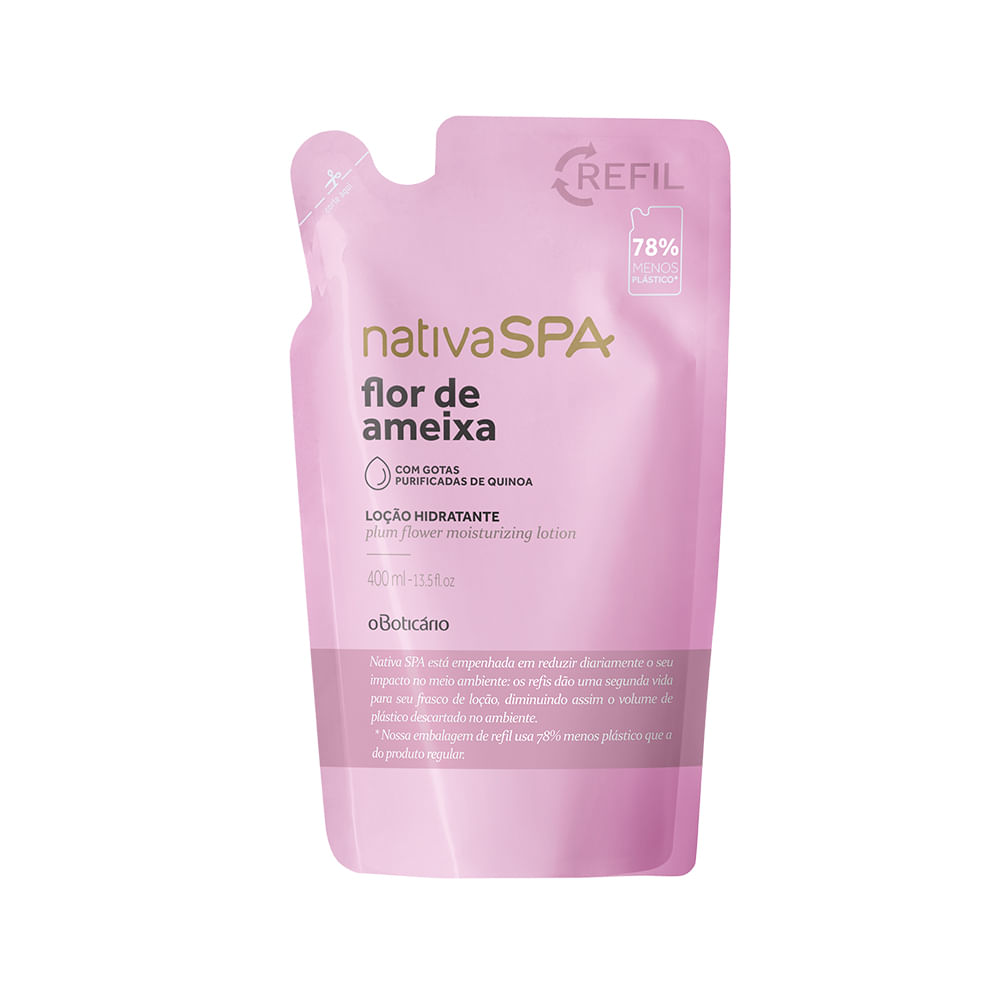 Refil Loção Desodorante Hidratante Corporal Nativa SPA Flor de Ameixa, 400 ml