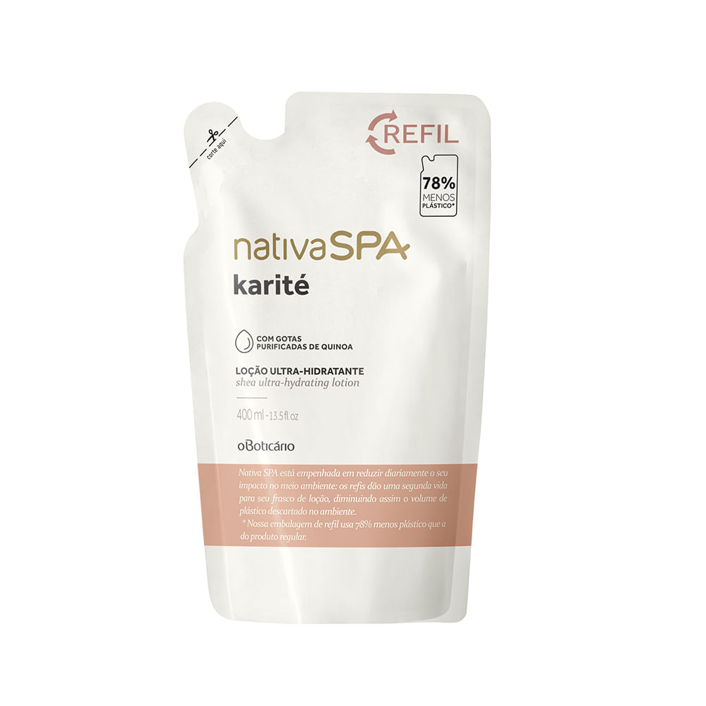 Refil Loção Desodorante Hidratante Corporal Nativa SPA Karité, 400 ml