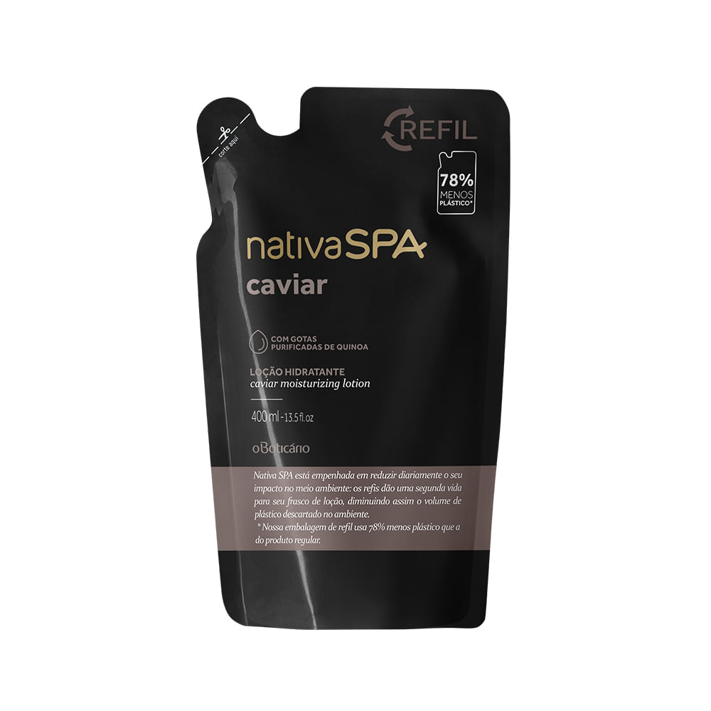 Refil Loção Desodorante Hidratante Corporal Nativa SPA Caviar, 400 ml