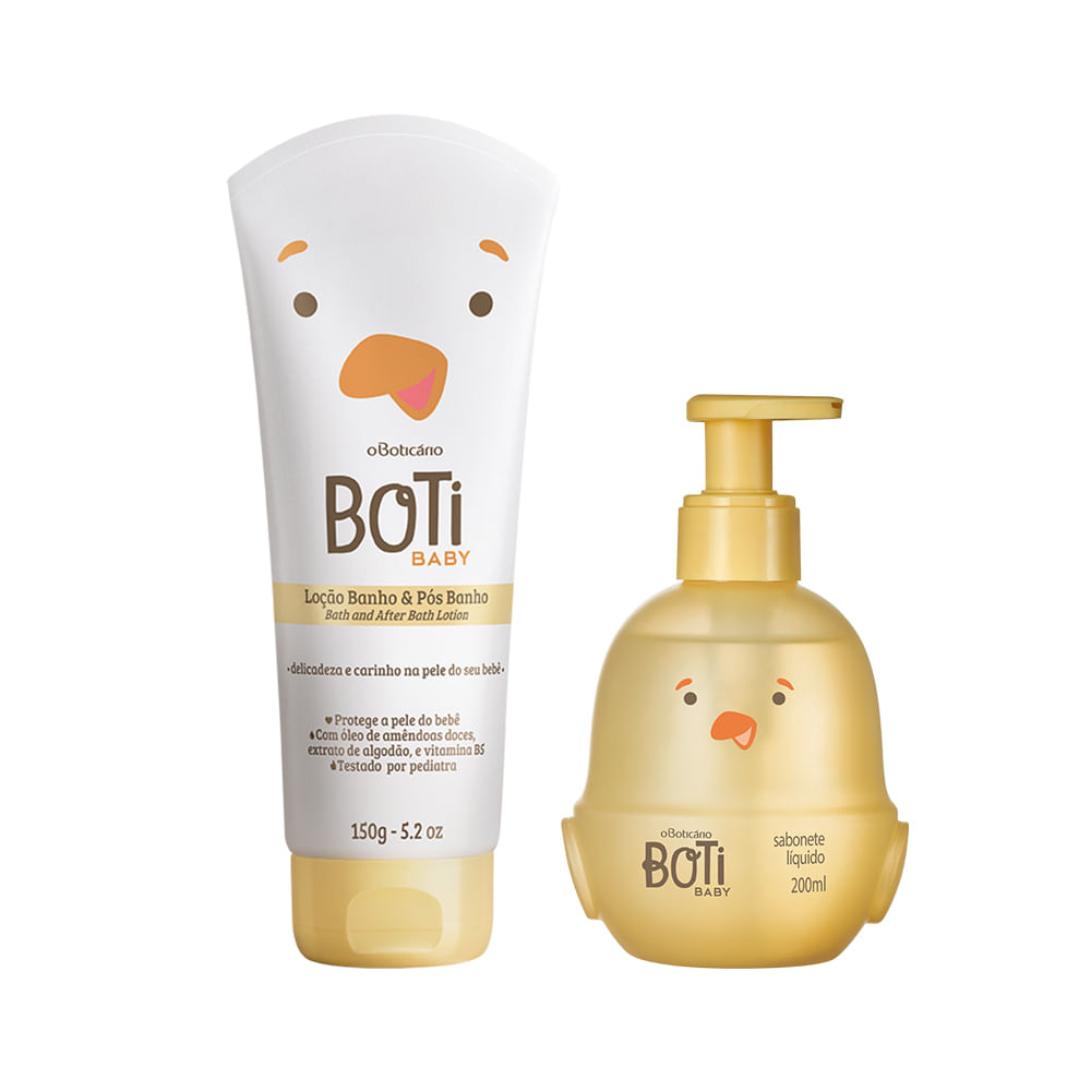 Combo Boti Baby Banho: Sabonete Líquido Corpo E Cabelo + Loção Hidratante De Banho E Pós Banho
