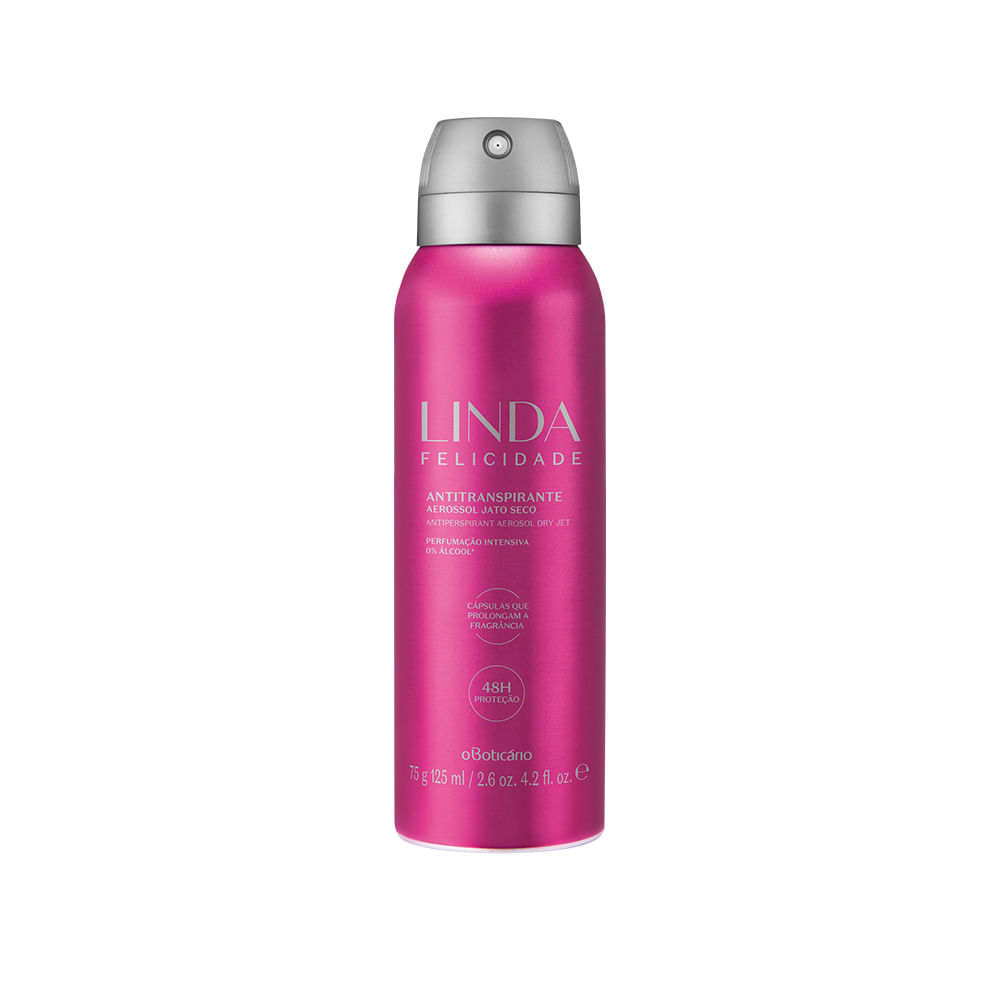 Desodorante Antitranspirante Aerosol Linda Felicidade, 75 g