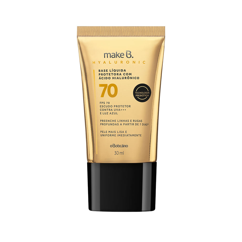 Base Líquida Protetora Hyaluronic FPS 70 cor 70 Make B. 30 ml