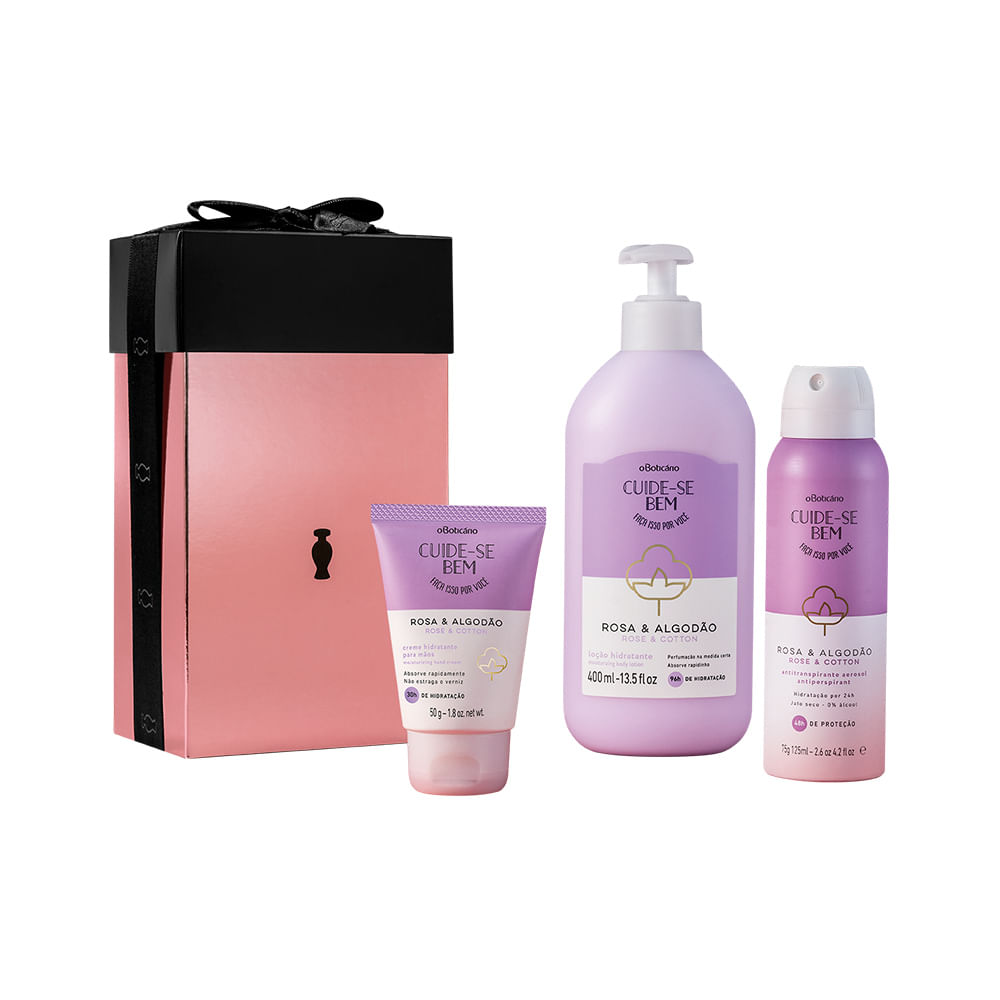 Kit Cuide Se Bem Rosa E Algodão