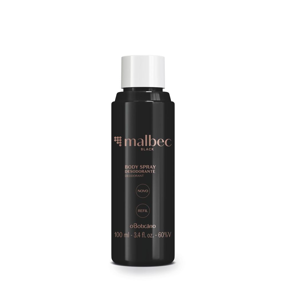 Refil Desodorante Body Spray Malbec Black, 100 ml