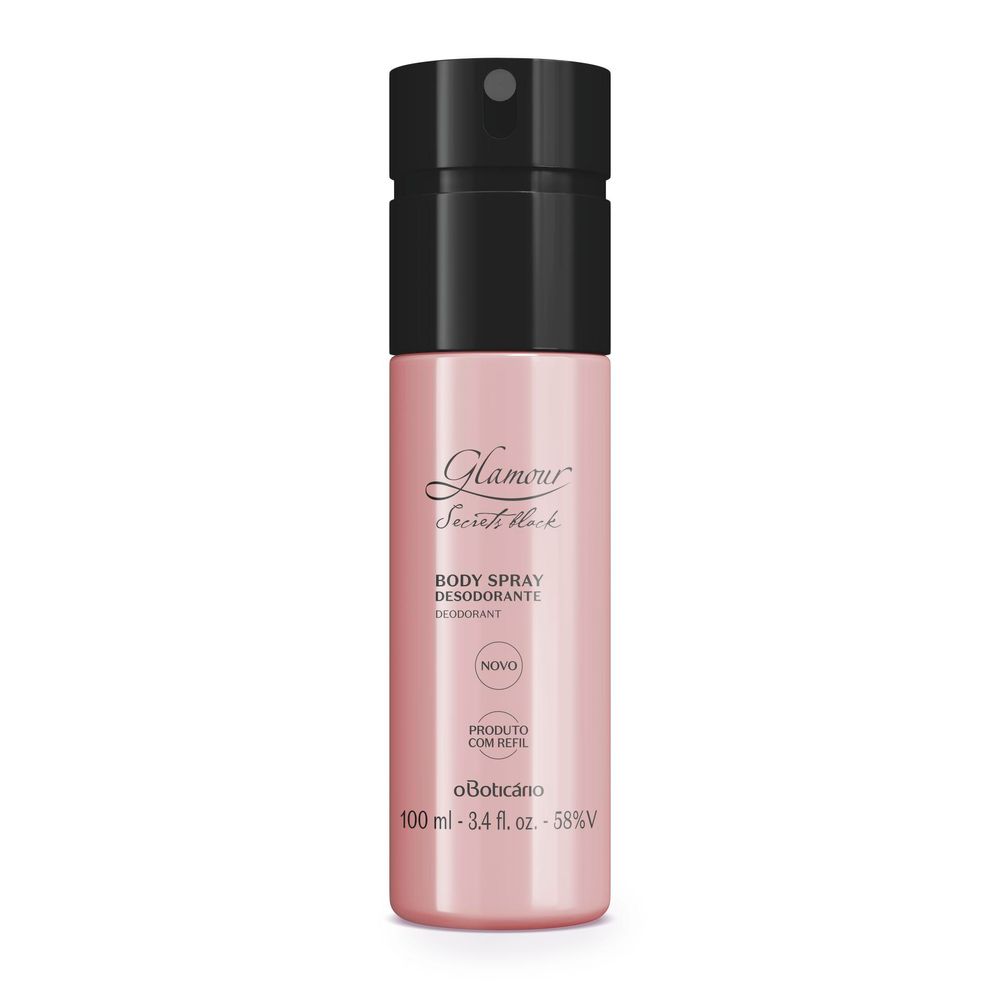 Desodorante Body Spray Glamour Secrets Black, 100 ml versao 2