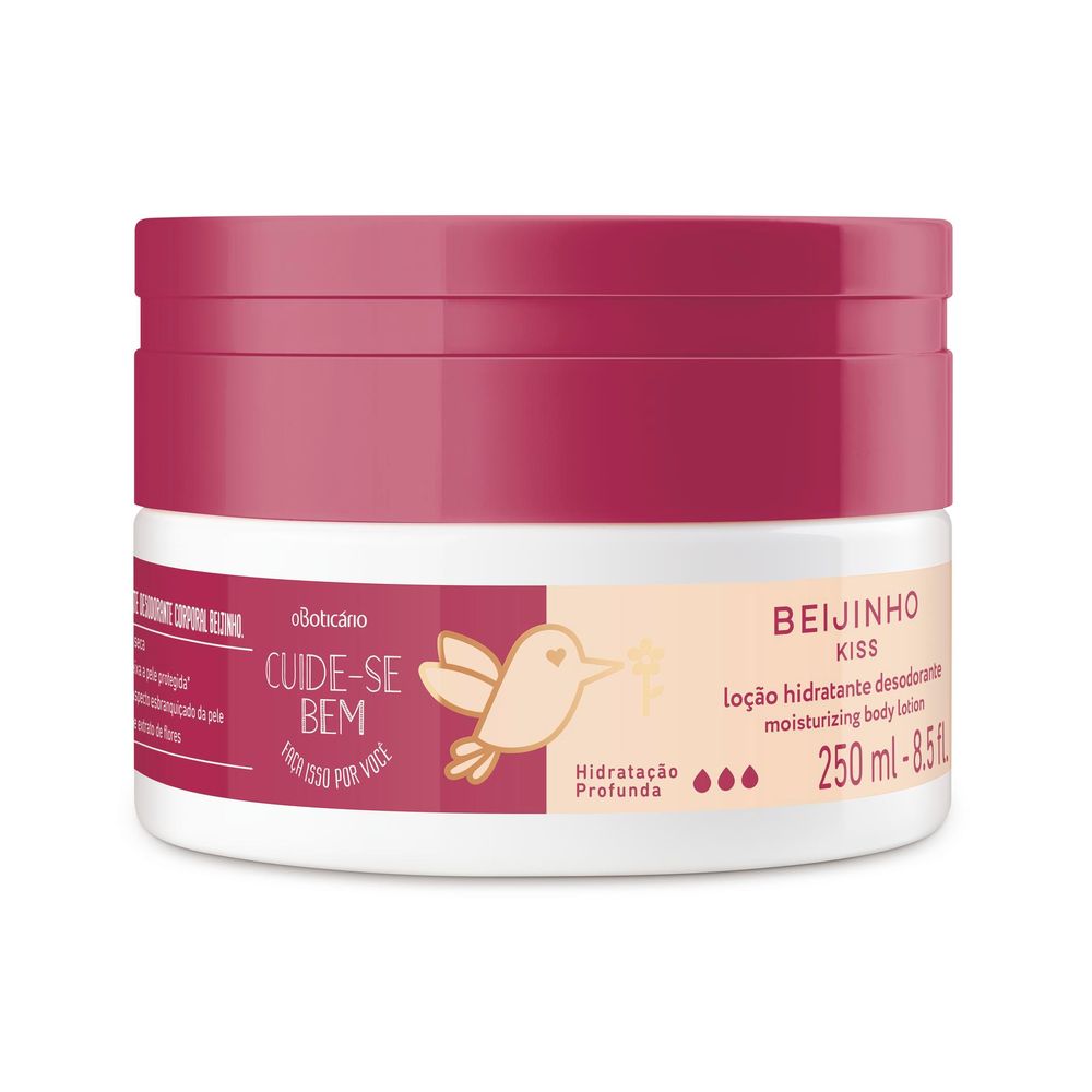 Loção Desodorante Hidratante Corporal Cuide-Se Bem Beijinho, 250 ml