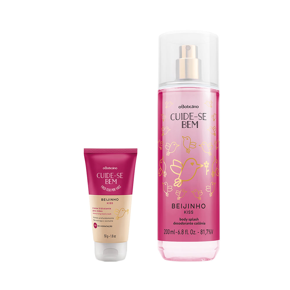 Combo Cuide-Se Bem Beijinho: Body Splash, 200Ml + Creme Para Mãos, 50G