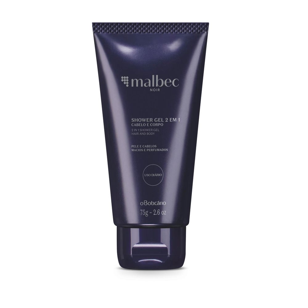 Shower Gel Cabelo E Corpo Malbec Noir, 75 g