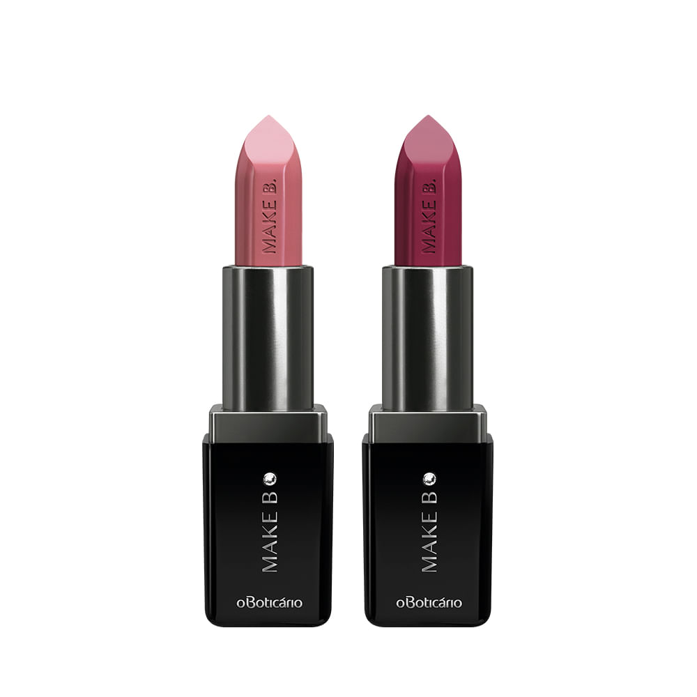 Combo Batom Cremoso Make B.: Nude Up, 3,6g + Mystic Red, 3,6g