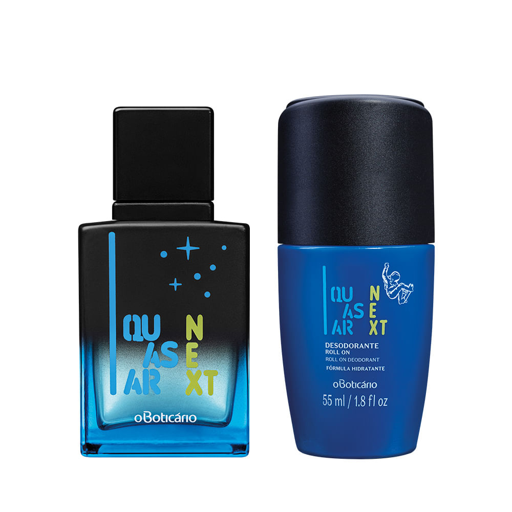 Combo Quasar Next: Colônia, 50ml + Desodorante Roll On, 55ml