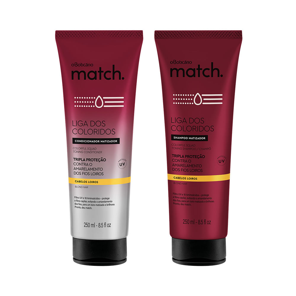 Combo Match Matizador Loiros: Shampoo, 250ml + Condicionador 250ml