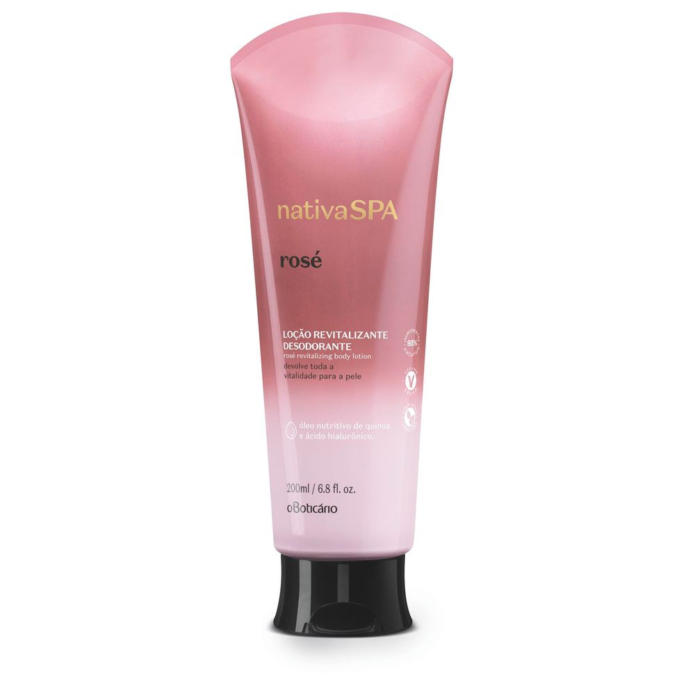 Loção Revitalizante Desodorante Corporal Nativa Spa Rosé, 200 ml