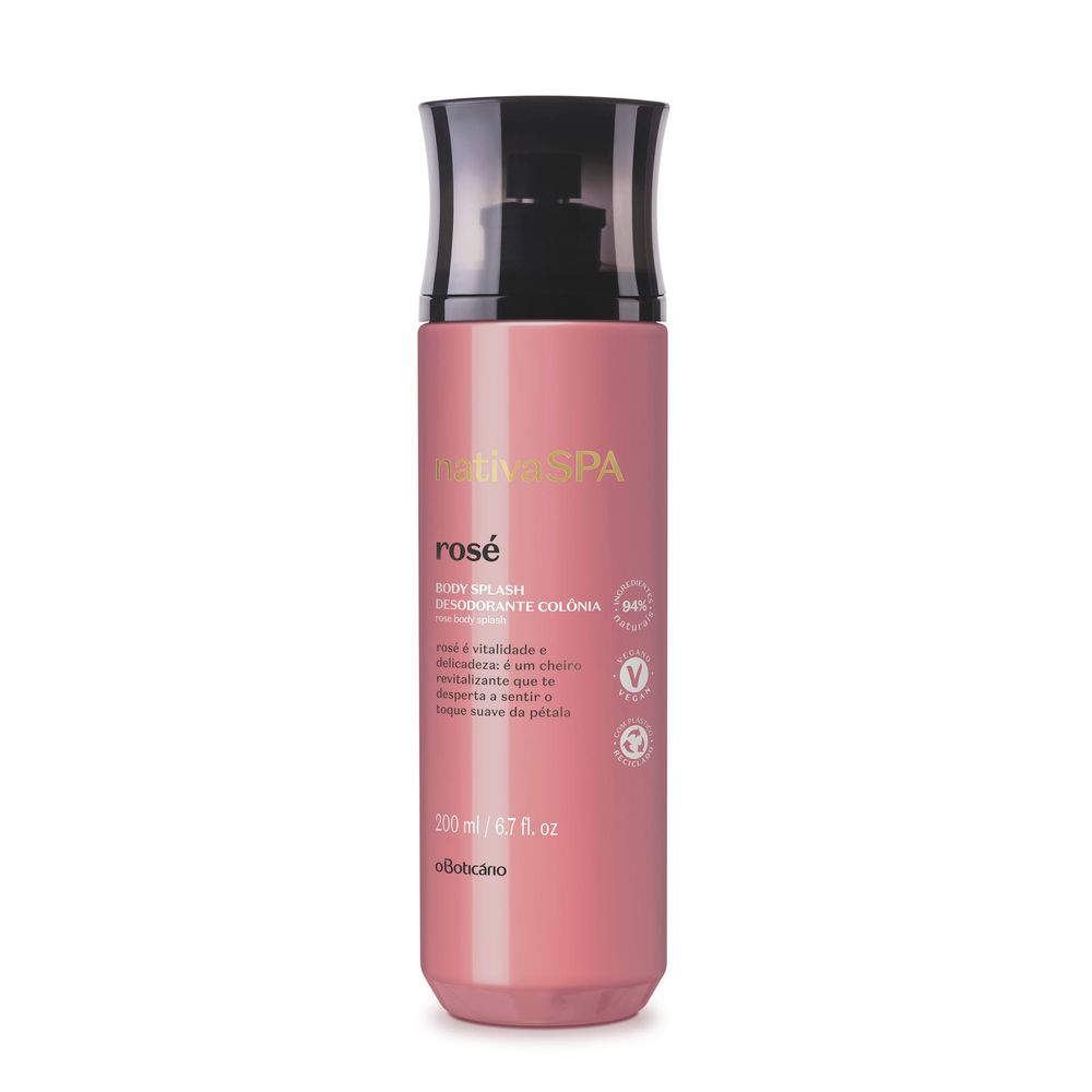 Desodorante Colônia Body Splash Nativa Spa Rosé, 200 ml