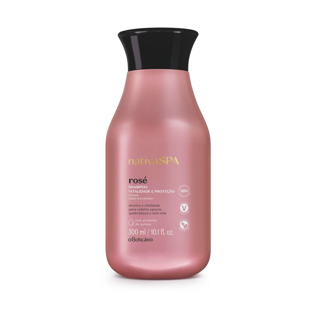Shampoo Vitalidade E Proteção Nativa Spa Rosé, 300 ml