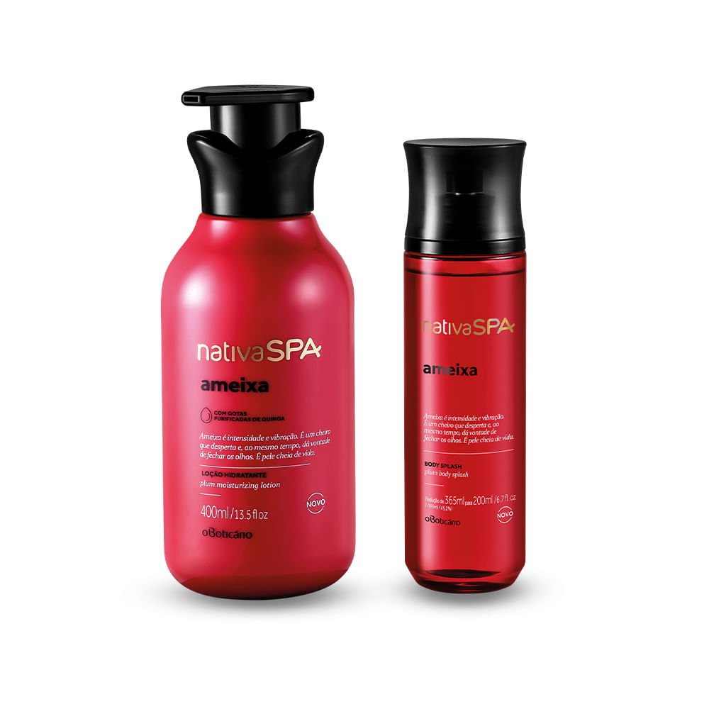 Combo Nativa Spa Ameixa: Hidratante Corporal, 400 ml + Body Splash, 200L ml