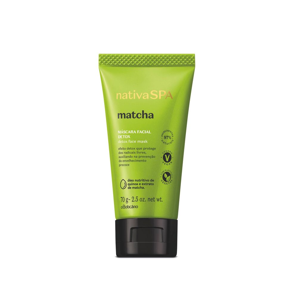 Nativa Spa Máscara Facial Detox Matcha, 70 g